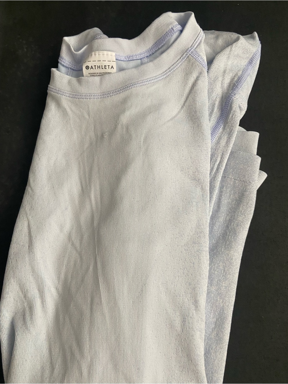 Athleta momentum LS white with blue gradient